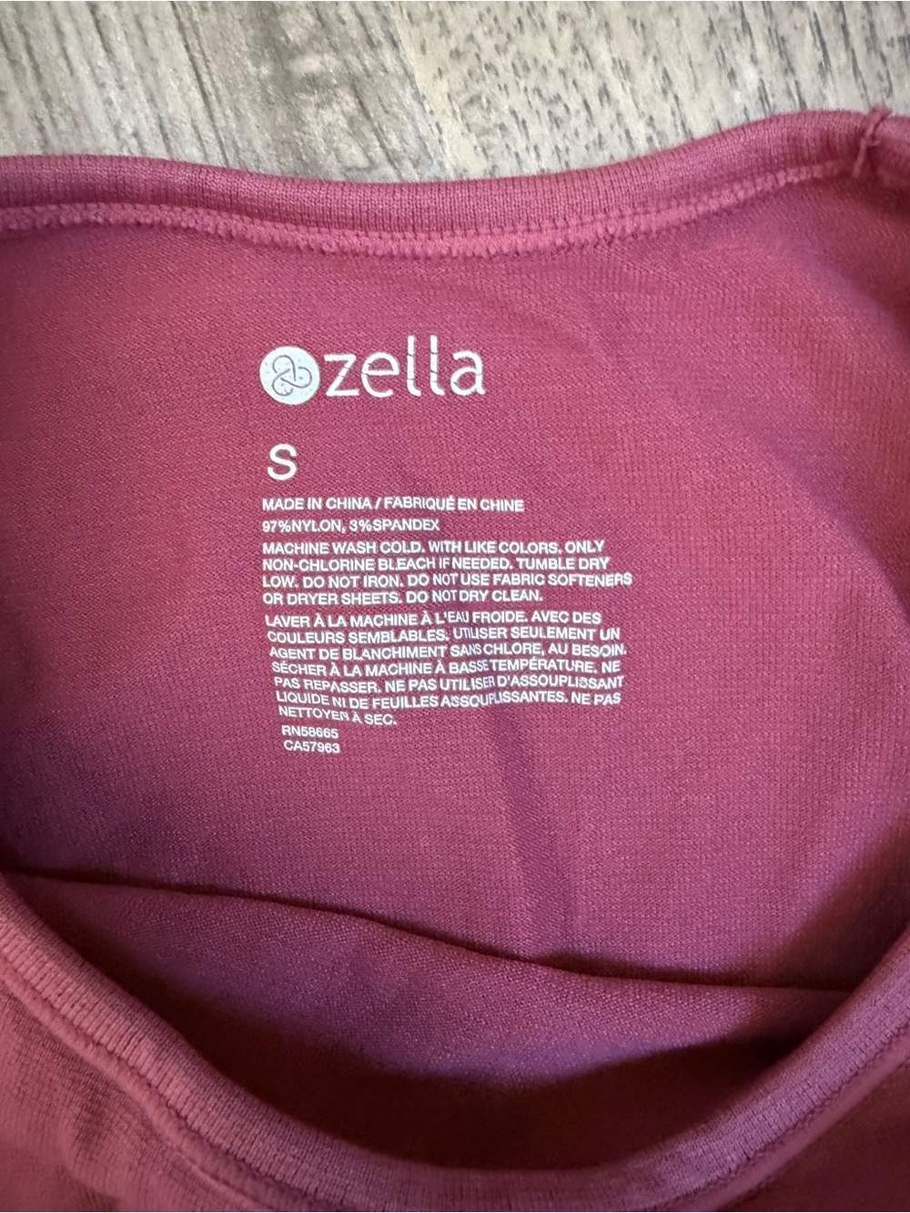 Zella Long-Sleeve Seamless Performance Top - Rose with White Panels - Picture 3 of 6